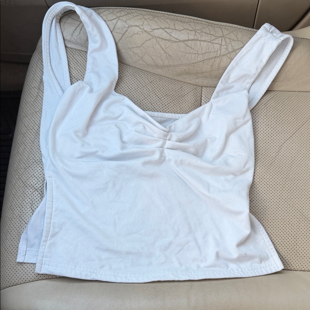 White Women's Sleeveless Tank Crop Top